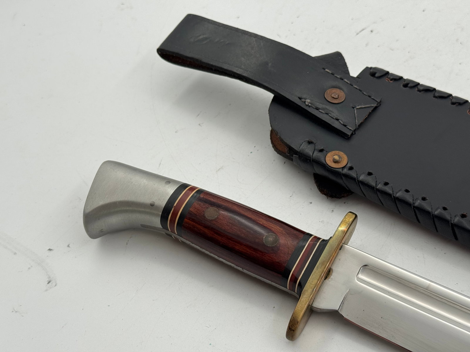Excellent Western W46-8 “H” Fixed Blade Knife with Leather Sheathe - 6