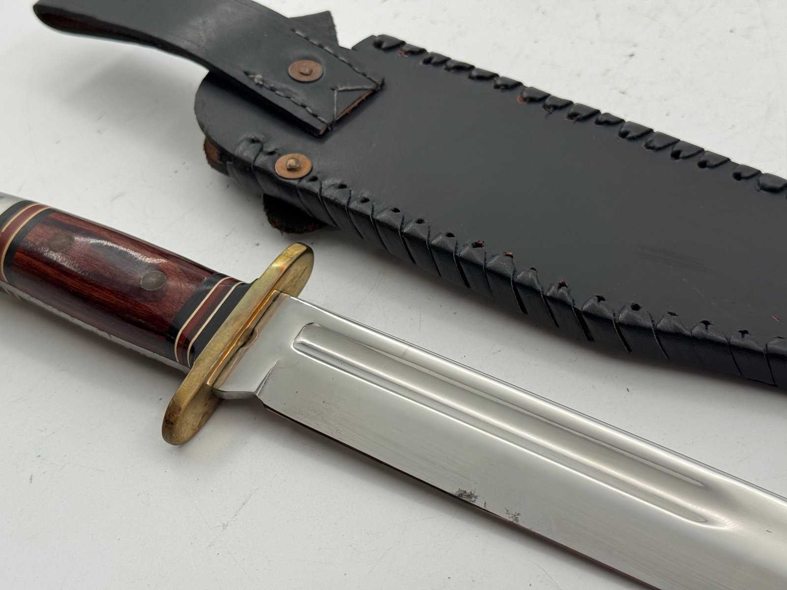 Excellent Western W46-8 “H” Fixed Blade Knife with Leather Sheathe - 7