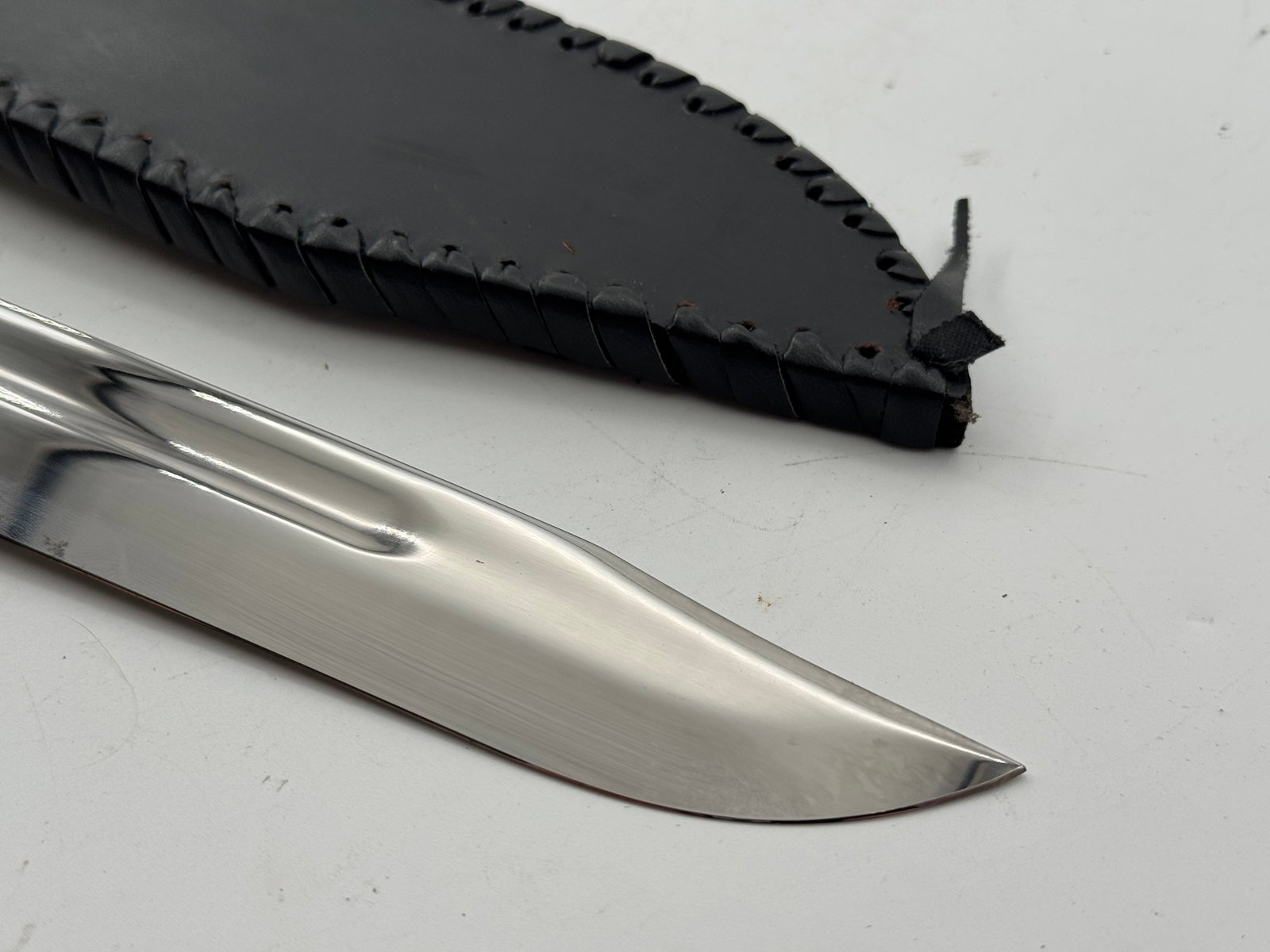 Excellent Western W46-8 “H” Fixed Blade Knife with Leather Sheathe - 8