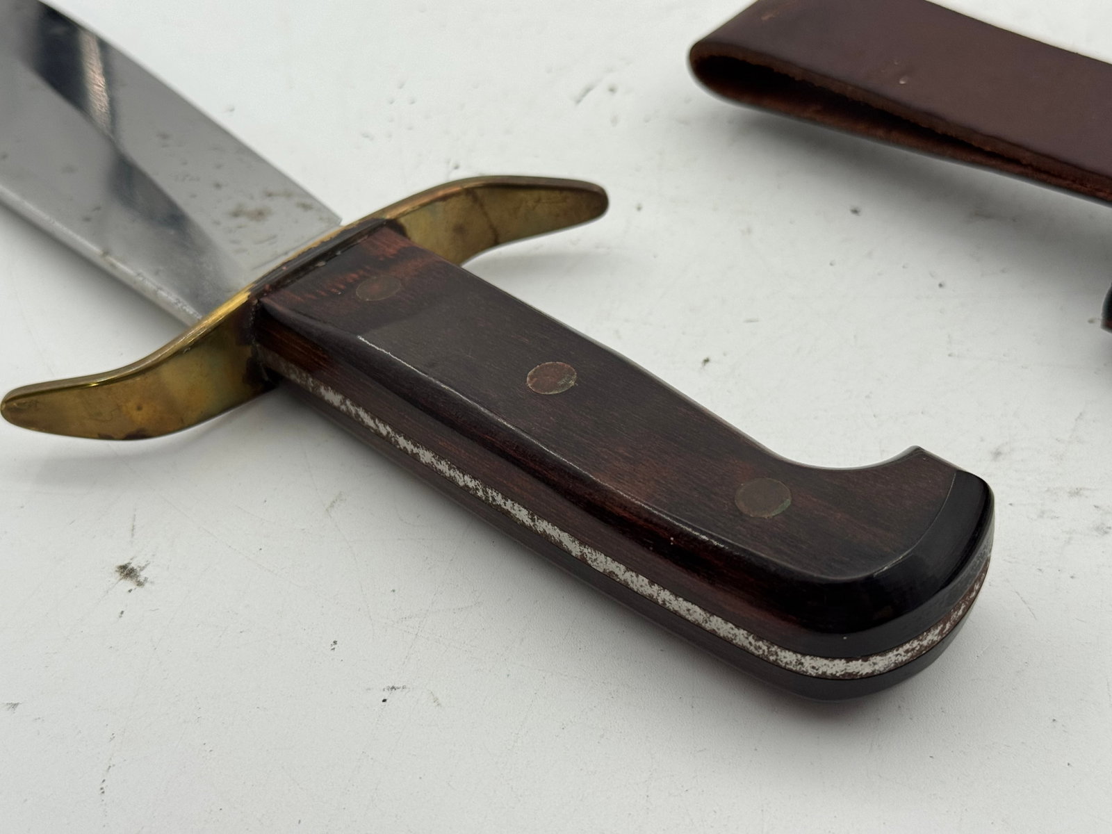 Western W49 “H” Fixed Blade Bowie Knife with Leather Sheathe - 10