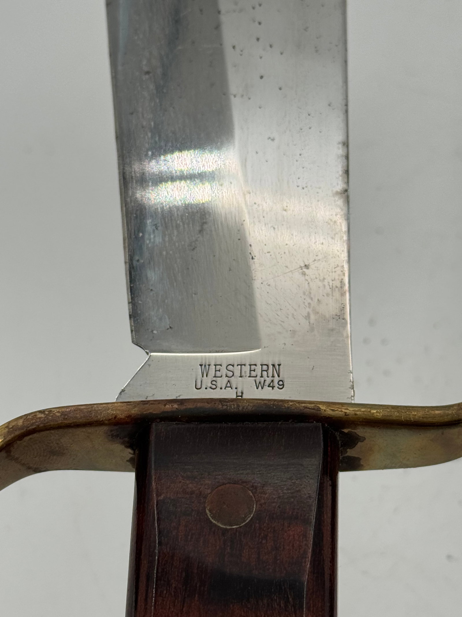 Western W49 “H” Fixed Blade Bowie Knife with Leather Sheathe - 11