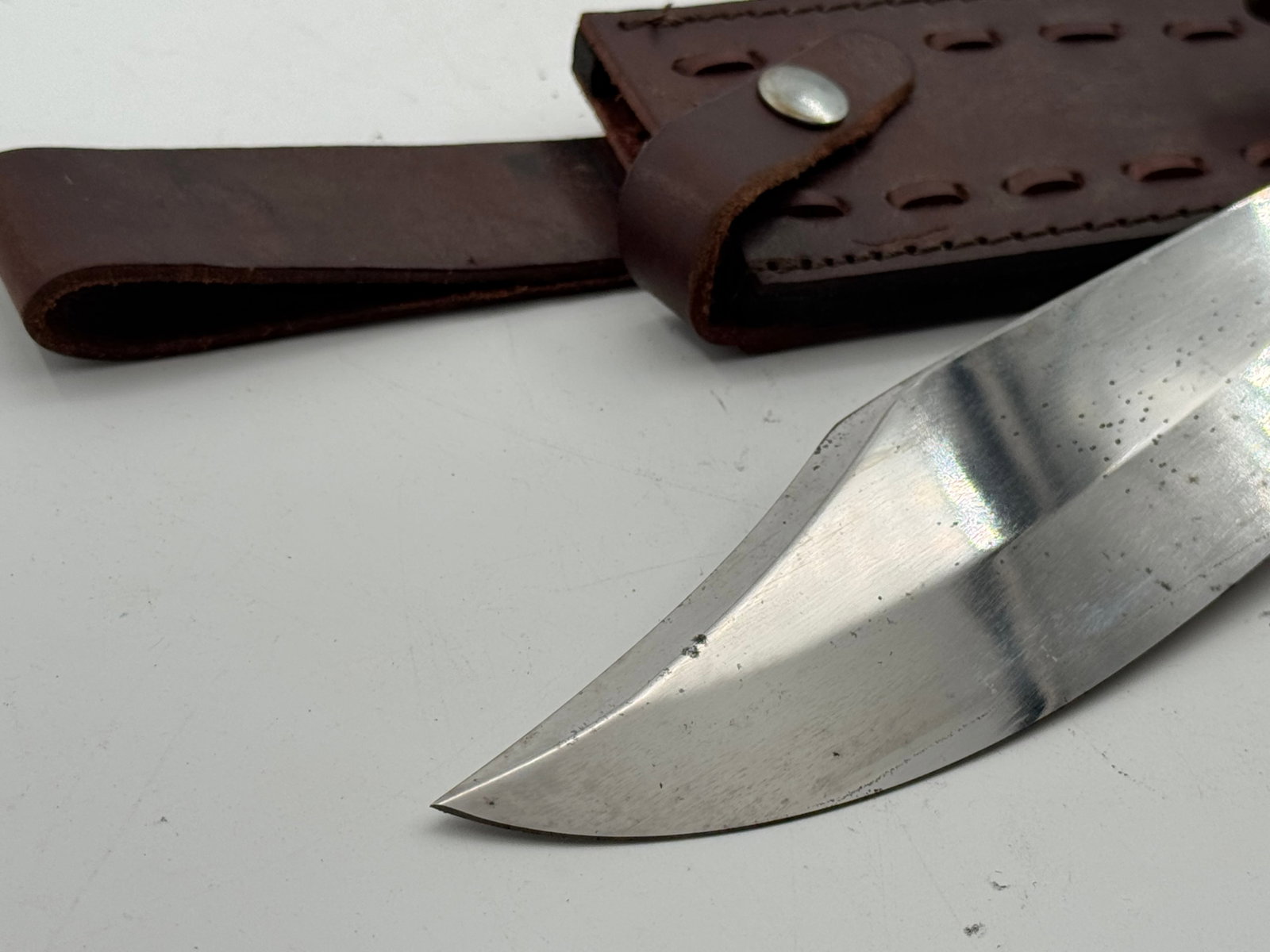 Western W49 “H” Fixed Blade Bowie Knife with Leather Sheathe - 4
