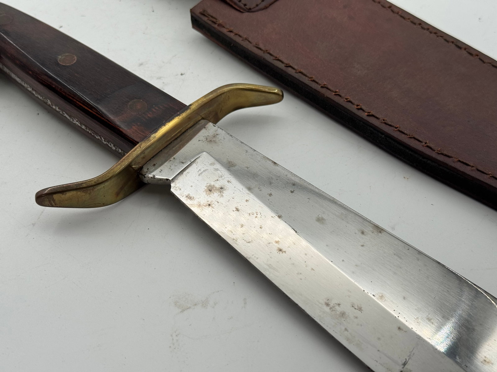 Western W49 “H” Fixed Blade Bowie Knife with Leather Sheathe - 7