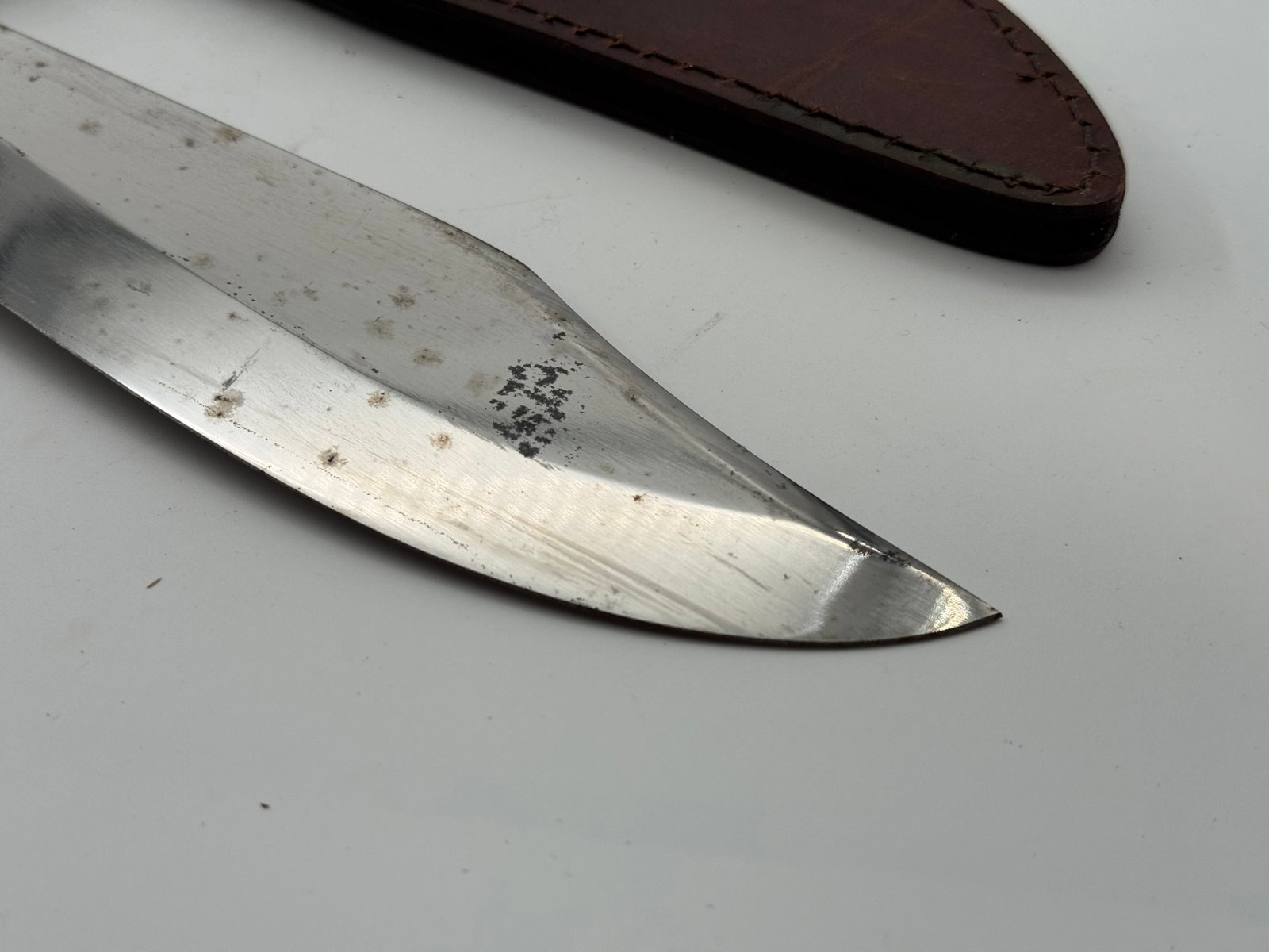 Western W49 “H” Fixed Blade Bowie Knife with Leather Sheathe - 8