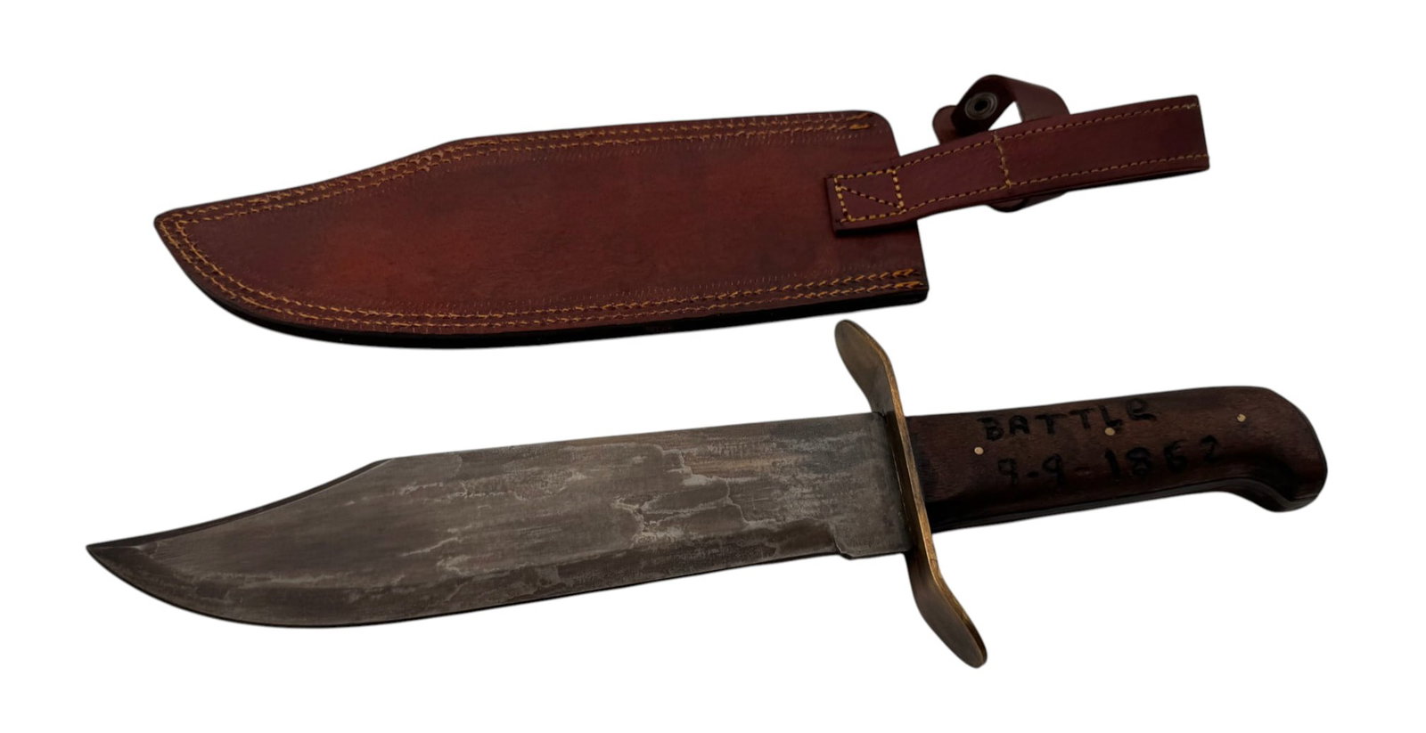 Cedar Mountain Virginia CS 1862 Marked Fixed Blade Bowie Knife - 2