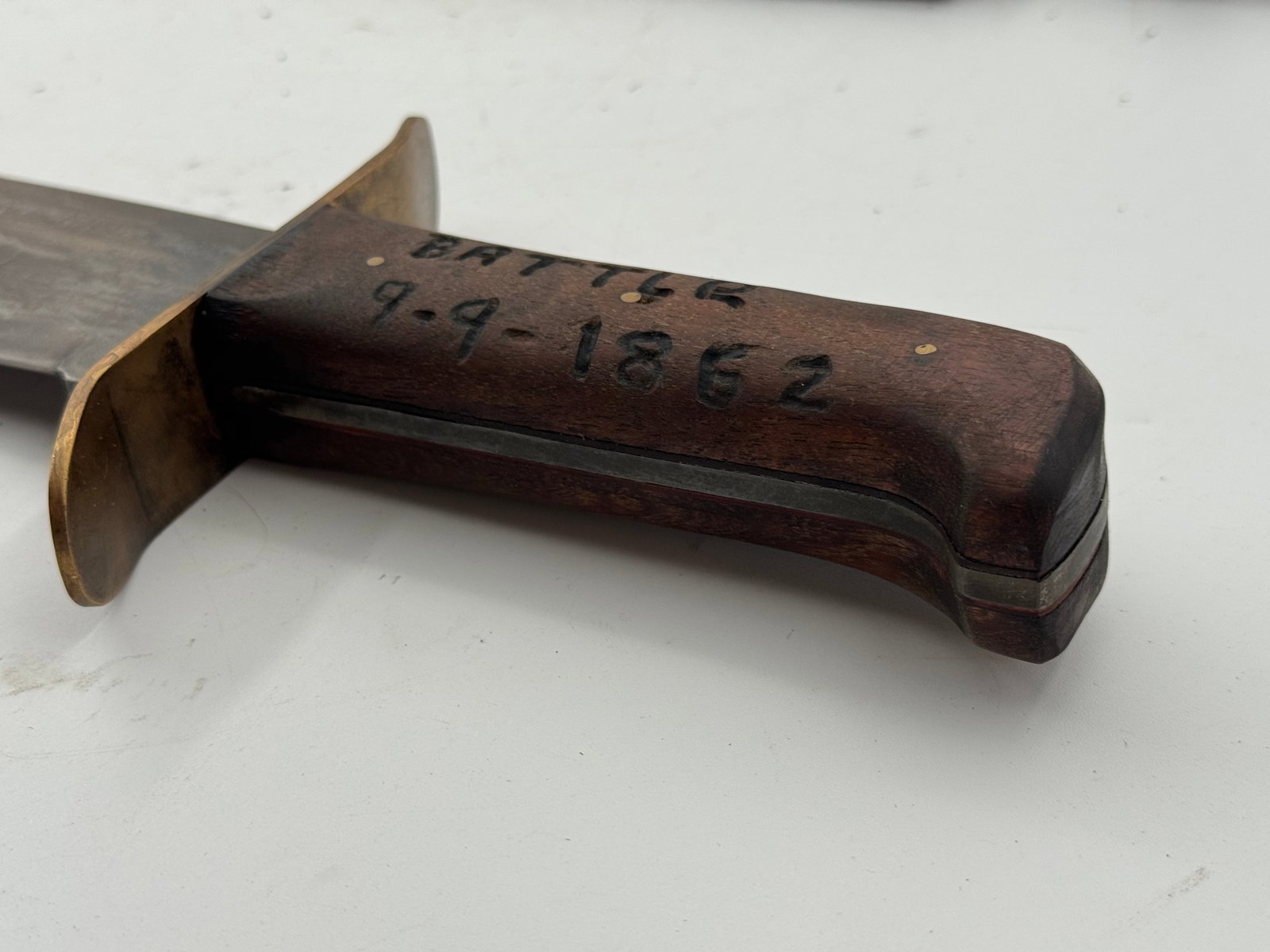 Cedar Mountain Virginia CS 1862 Marked Fixed Blade Bowie Knife - 4