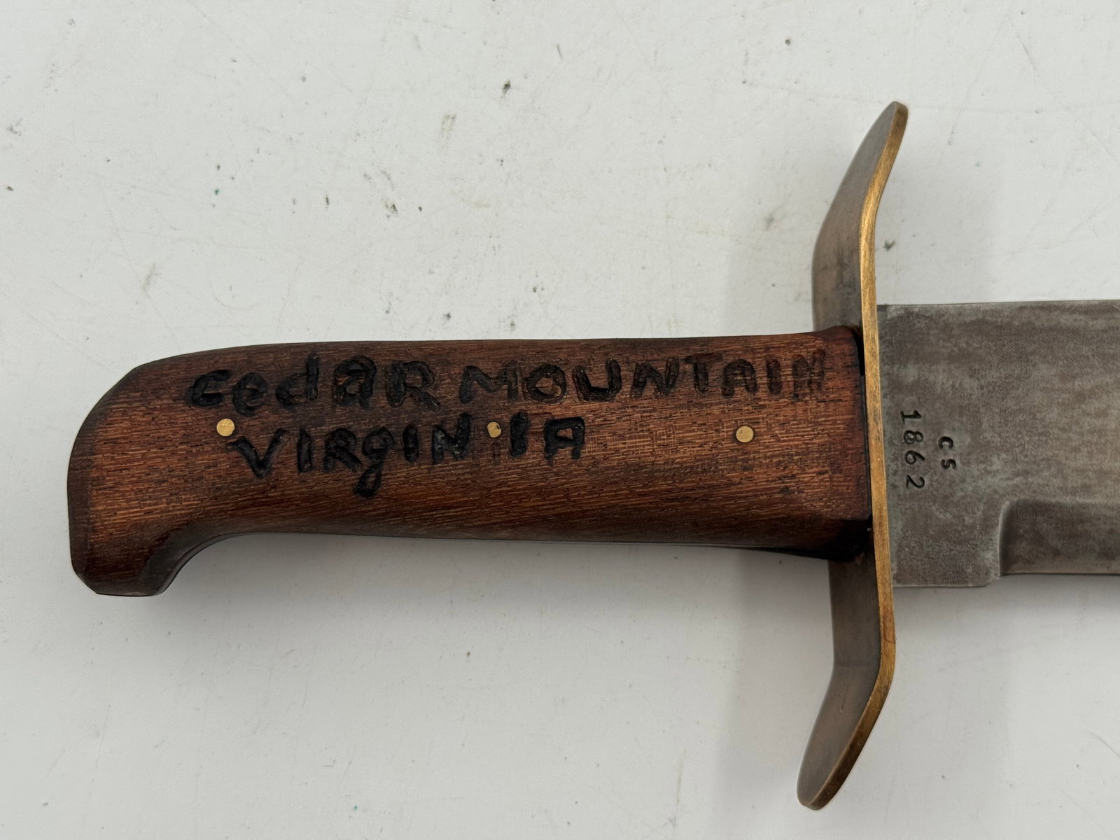 Cedar Mountain Virginia CS 1862 Marked Fixed Blade Bowie Knife - 5