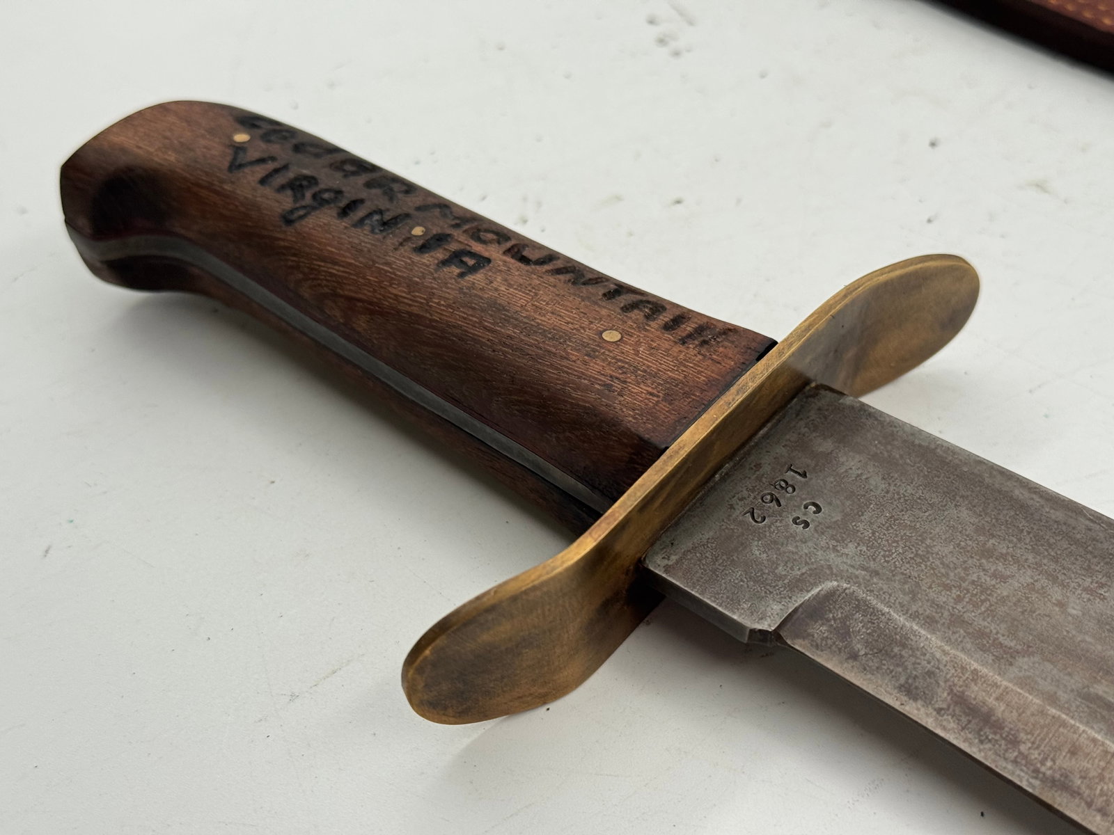 Cedar Mountain Virginia CS 1862 Marked Fixed Blade Bowie Knife - 6
