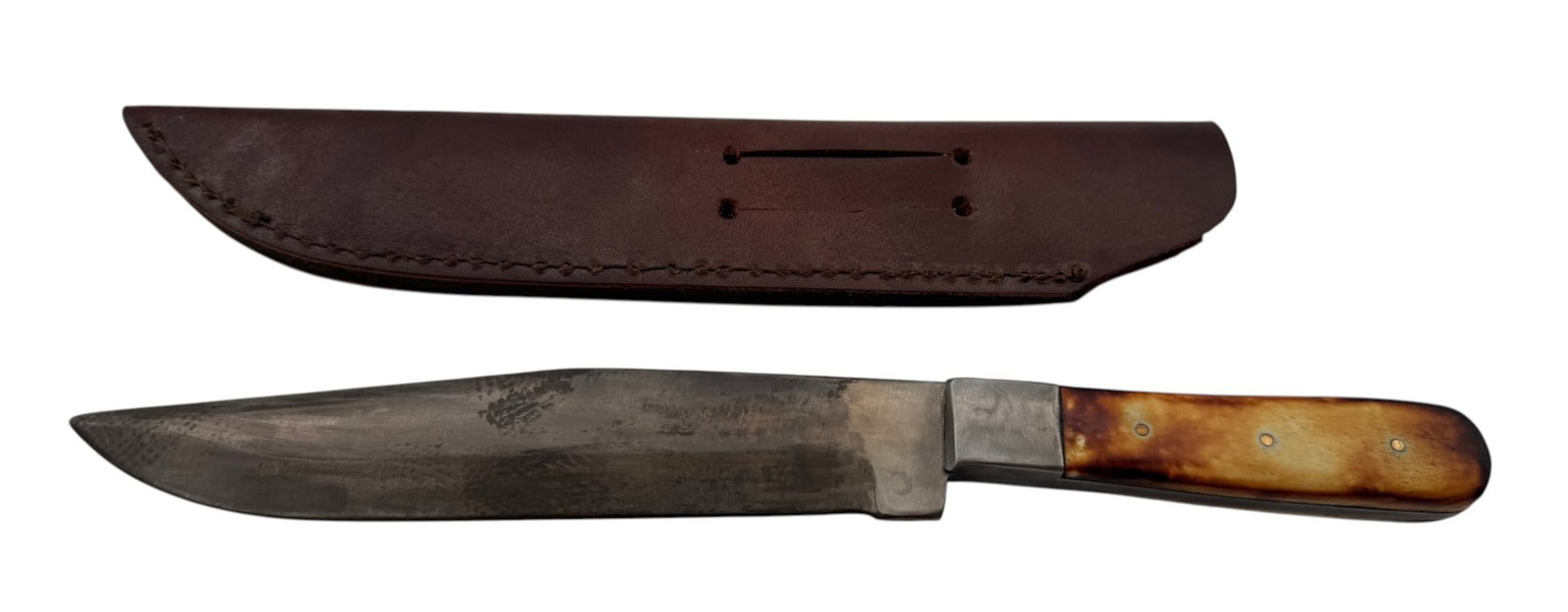 Pine Ridge Indian Police 1891 Marked Fixed Blade Knife with leather sheathe - 4