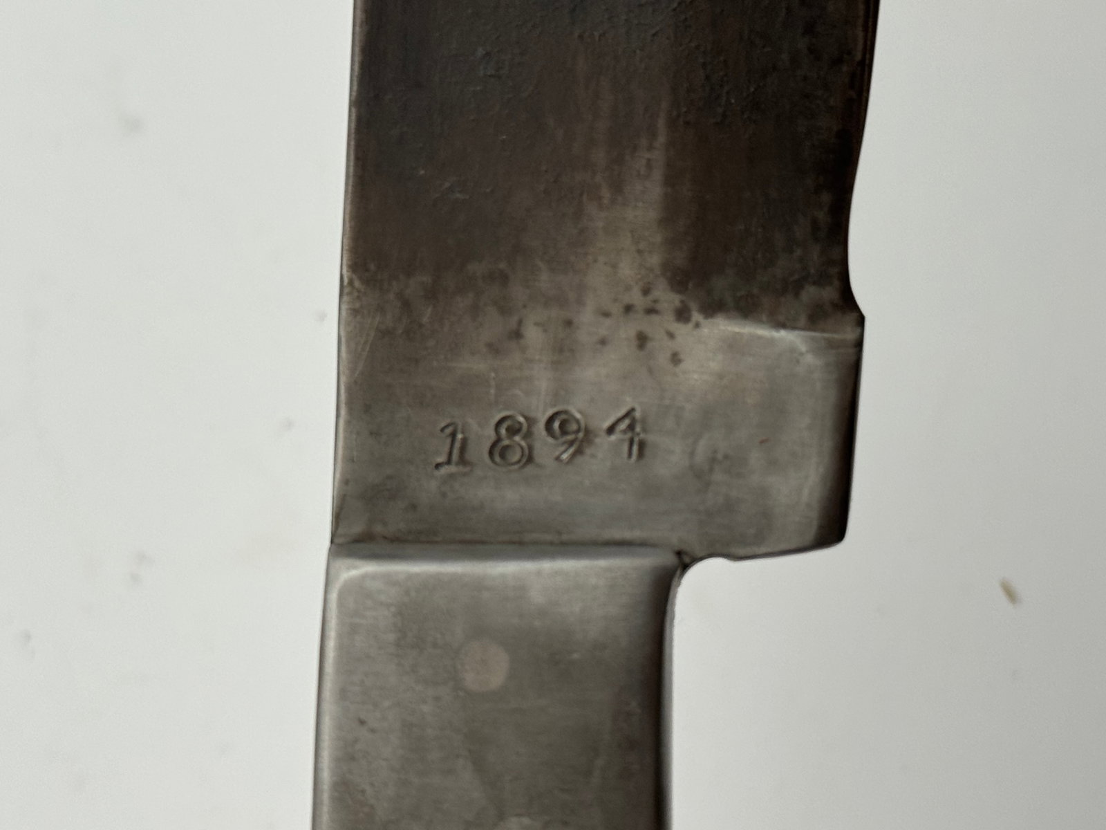 Pine Ridge Indian Police 1891 Marked Fixed Blade Knife with leather sheathe - 9