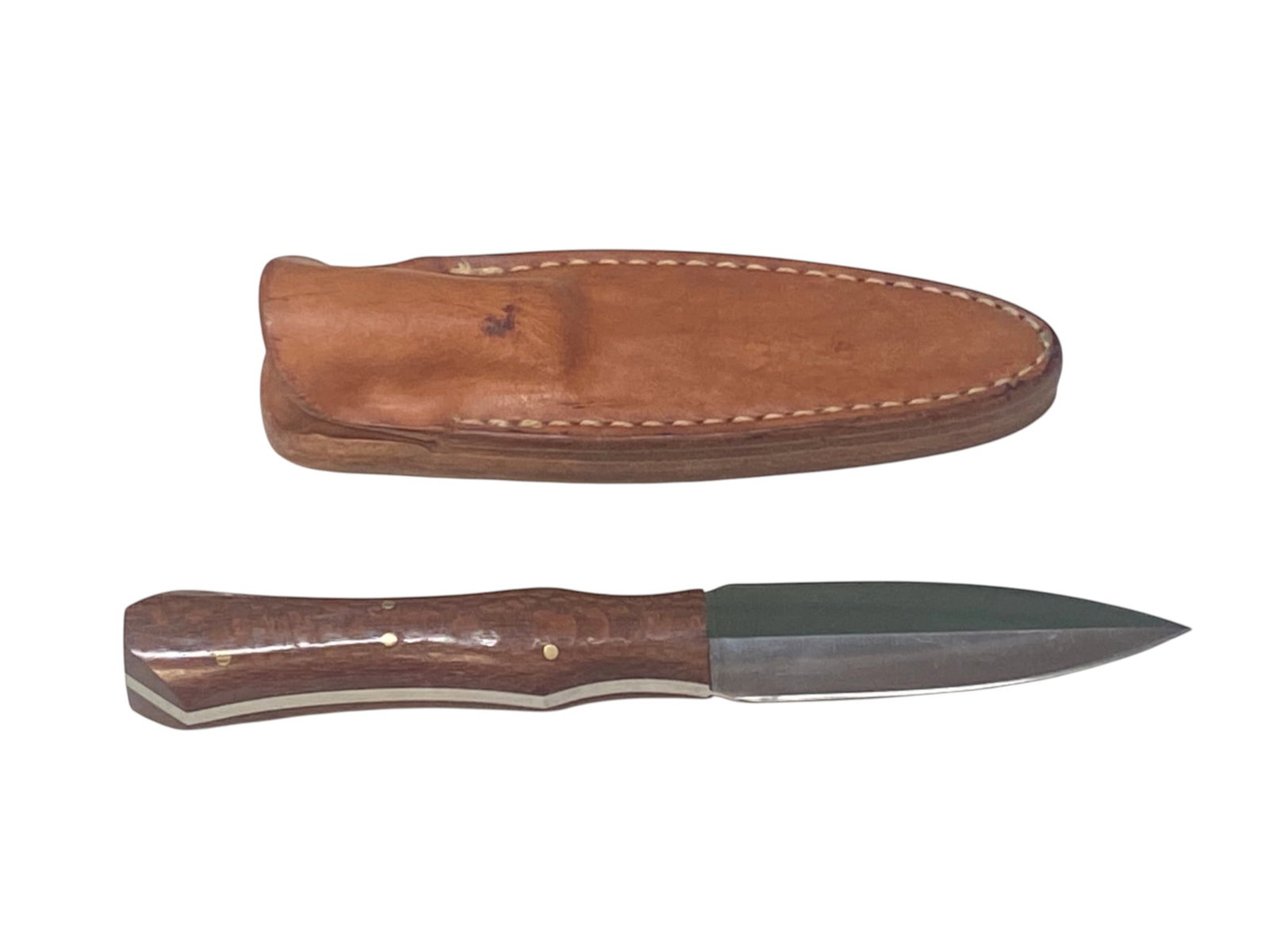 Custom Fixed Blade Double-Edged Knife with Leather Sheath (1 of 2)
