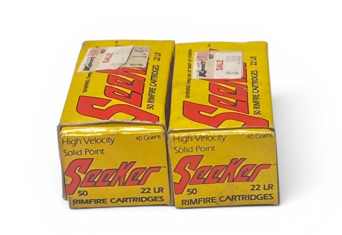 Vintage NIB 100rds. of .22 LR Seeker High Velocity Solid Point Ammunition: See Photo(s).