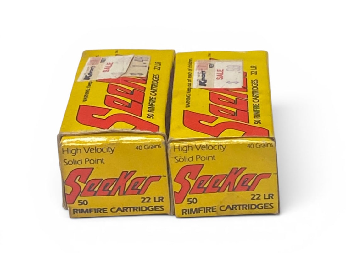 Vintage NIB 100rds. of .22 LR Seeker High Velocity Solid Point Ammunition: See Photo(s).