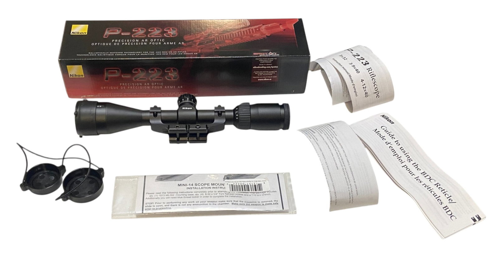 NIB Nikon P-223 3-9x40 Matte BDC 600 Scope with Precision AR Optic: See Photo(s).