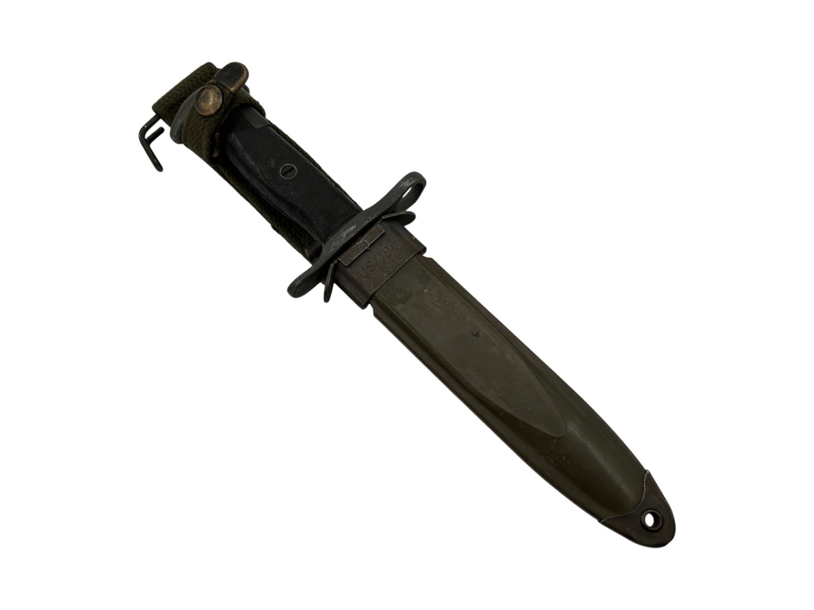 US WWII M1 Garand Bayonet with Scabbard: 6.5” blade | 11” overall
