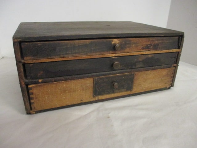 Antique "Elgin National Watch Co." 3 Drawer Jeweler's Case (1 of 12)