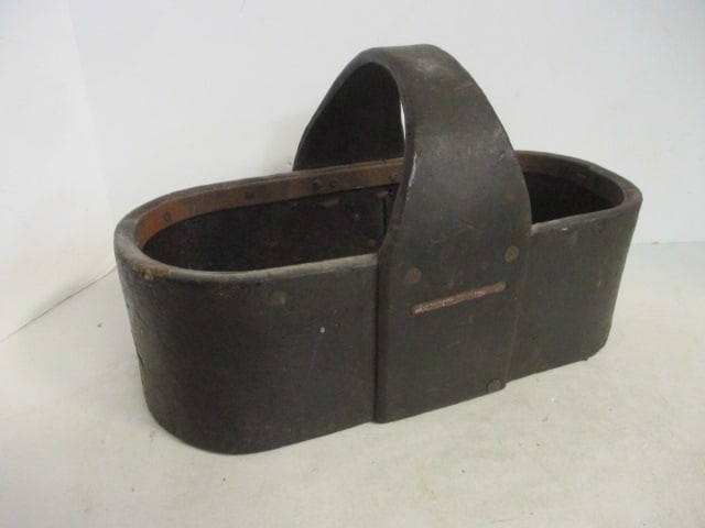 Antique Leather Tool Caddy with Wood Bottom (1 of 8)
