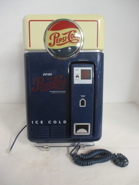 Pepsi Machine Form Wall Mount Touch Tone Landline Telephone: 8" x 14" x 3", marked Pepsi Telephone Art. No. 541.067