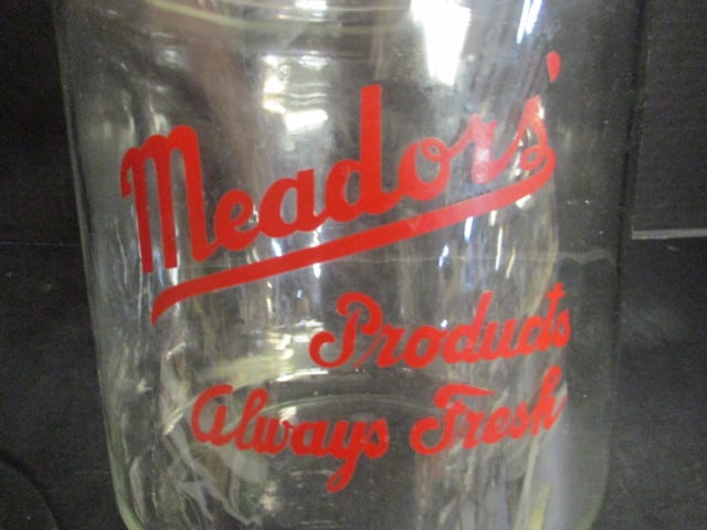 "Meador's Products Always Fresh" General Store Countertop Jar - 7