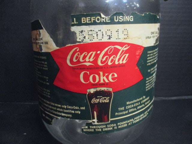 Old 1 Gallon Coca-Cola Syrup Jug with Brass Coke Bottle Key Chain - 4