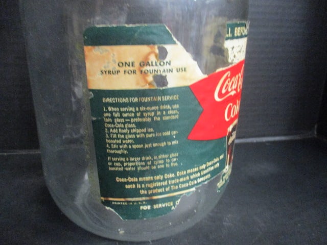 Old 1 Gallon Coca-Cola Syrup Jug with Brass Coke Bottle Key Chain - 5