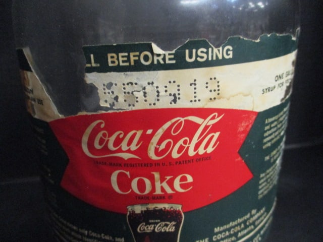 Old 1 Gallon Coca-Cola Syrup Jug with Brass Coke Bottle Key Chain - 6