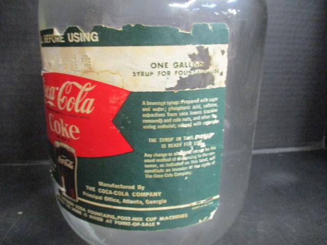 Old 1 Gallon Coca-Cola Syrup Jug with Brass Coke Bottle Key Chain - 7