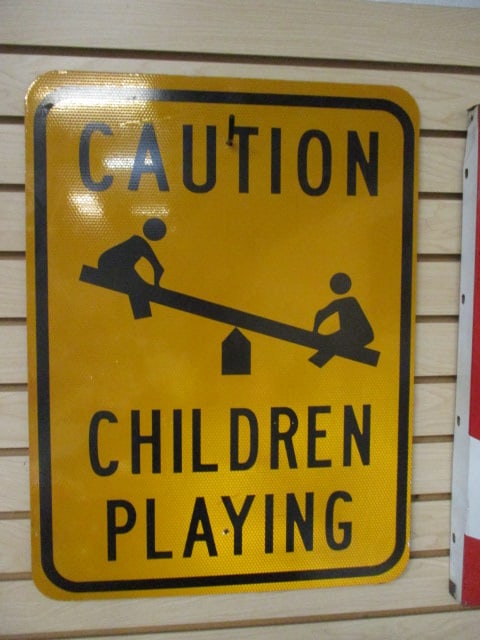 Reflective "Caution Children Playing" Street Sign: 18" x 24"