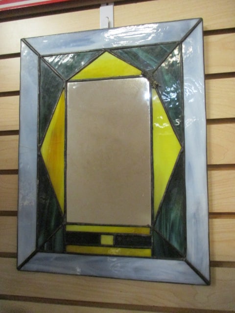 Leaded Stain Glass Mirror: 13" x 17"