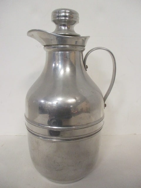 Midcentury Thermos No. 450 Aluminum Carafe with Glass Liner: 10 1/2"h
