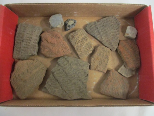Grouping of Old Pottery Shards: .