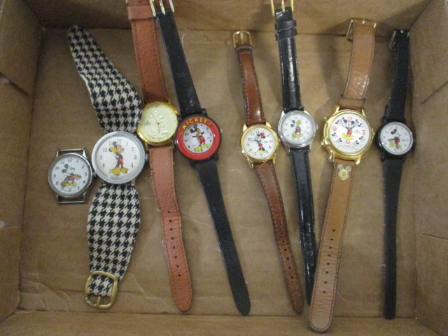 Seven Lorus Mickey Mouse Wrist Watches and One Minnie Mouse Watch: working condition unknown