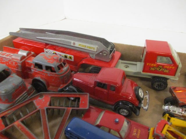 Old Metal Diecast Cars, Farm Equipment and Fire Trucks - 2