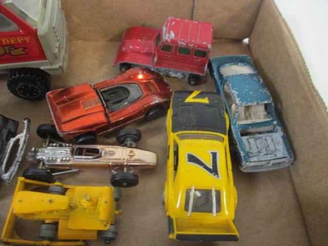 Old Metal Diecast Cars, Farm Equipment and Fire Trucks - 9