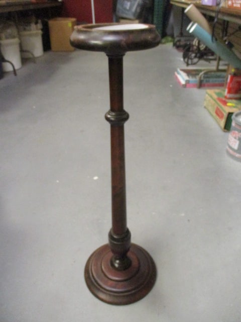 Turned Wood Pedestal Ashtray/Stand: 30 1/4"h, Local Pickup Only