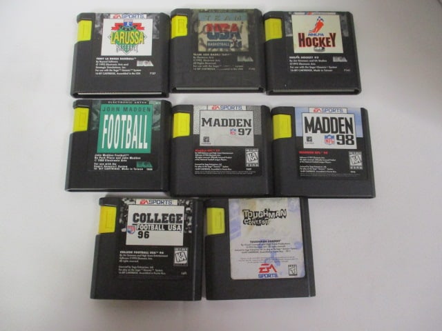 Eight 990's EA Sports Sega Genesis System Game Cartridges (1 of 8)
