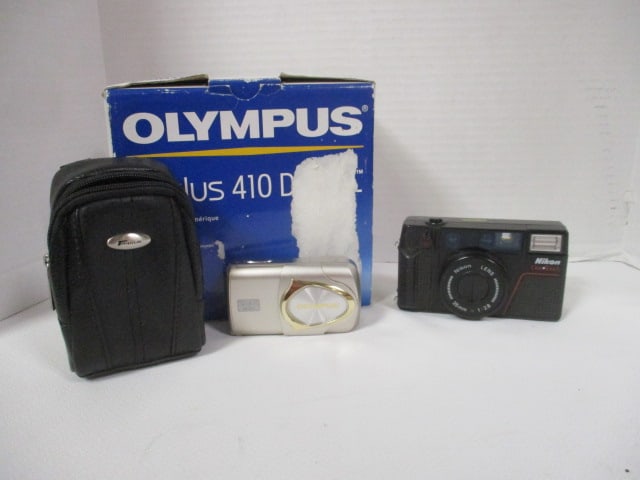Olympus Stylus 410 Digital Camera in Original Box and Nikon One Touch 35mm Camera (1 of 13)