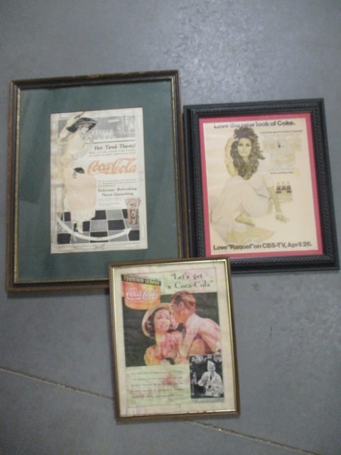 Three Old Framed and Matted Coca-Cola Print Advertisements (1 of 17)