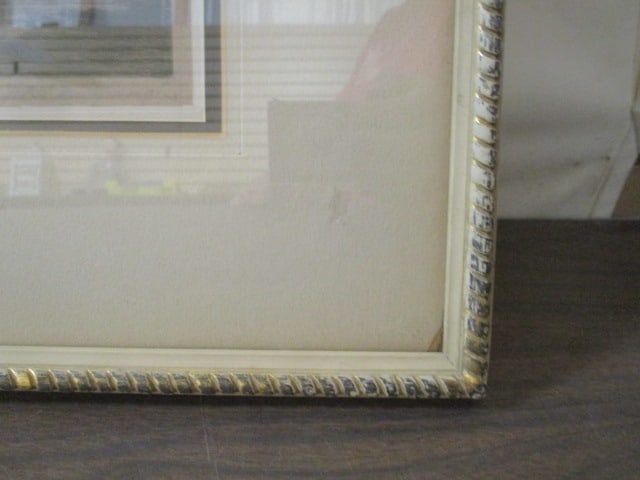 Signed Vintage Framed and Matted Country Side Landscape Print of Etching - 8