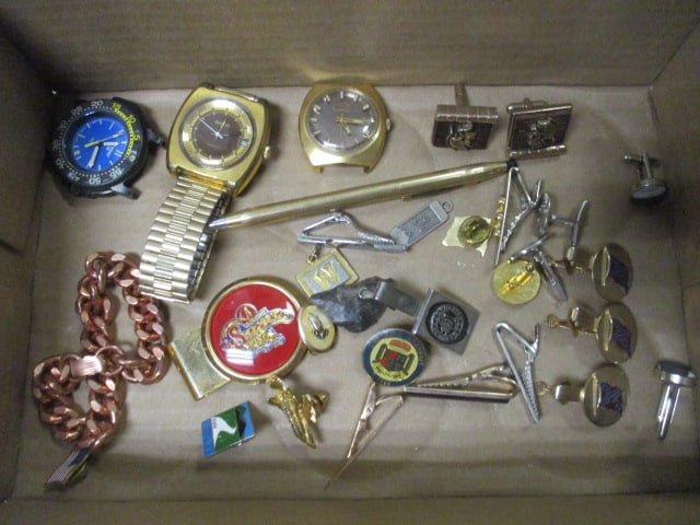 Cross Pen and Men's Wrist Watches, Tie Bars, Lapel Pins and Cuff Links (1 of 6)