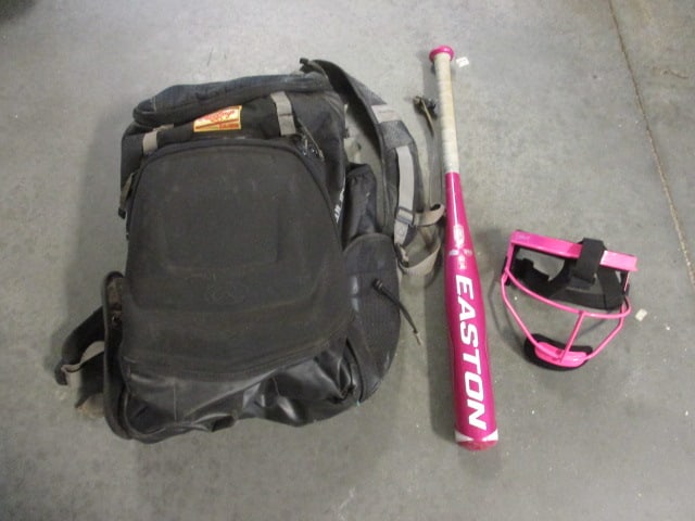 Rawlings Black Equipment/Bat Bag, Easton Pink Sapphire 26" Aluminum Softball Bat: and Rip-It Pink Face Guard. See pictures and preview for condition, Local Pickup