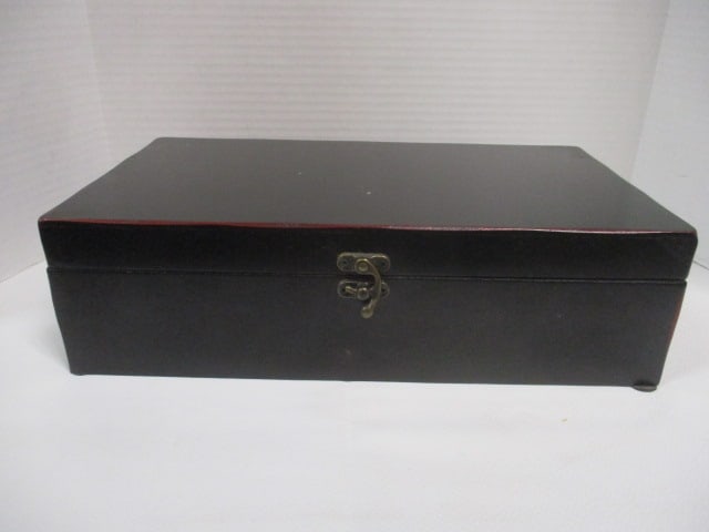 Lined Wood Jewelry Box: 14 1/4" x 8" x 4"