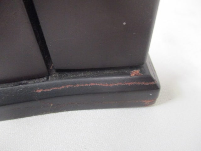 Dark Finish Bowfront Wood Jewelry Box - 5