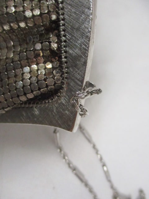 Vintage Whiting & Davis Silver Tone Metal Mesh Evening Bag - 8