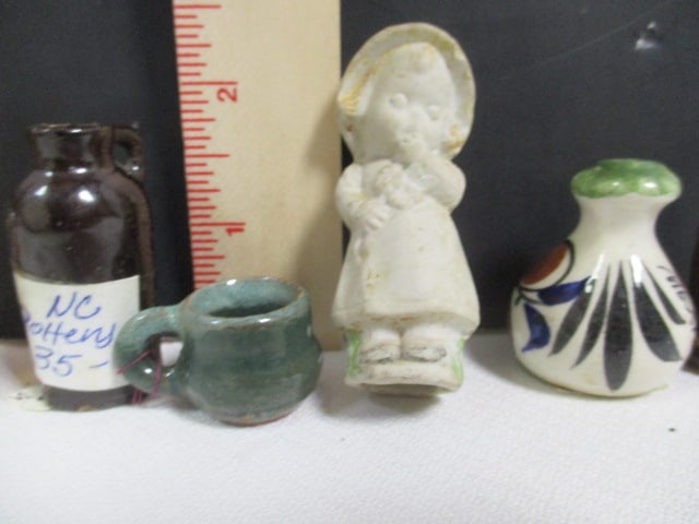 Vintage Miniatures-Wade Stricker, Mexican Pottery Vase, NC Pottery Jug/Cup, - 3