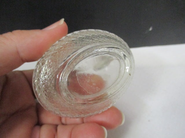 Amber Slag Glass "Willy The Musical Fiddler" in Relief Dish and Miniature Clear Glass - 9