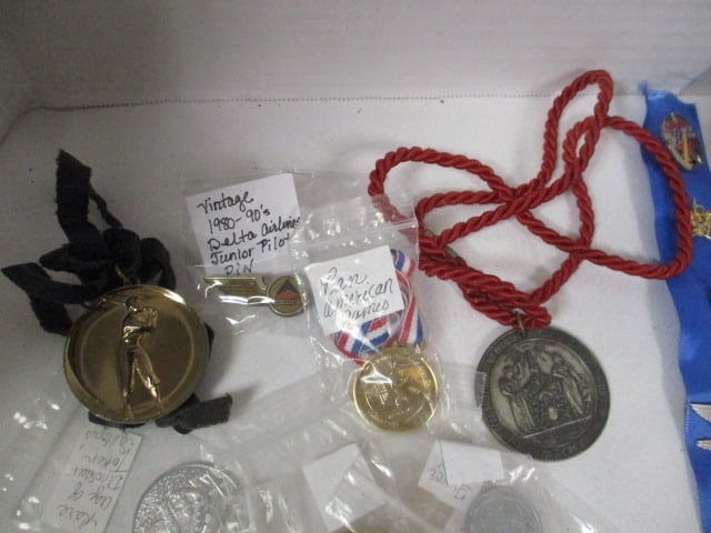 Grouping of Civil Group, Military and Sporting Pins and Medallions - 2