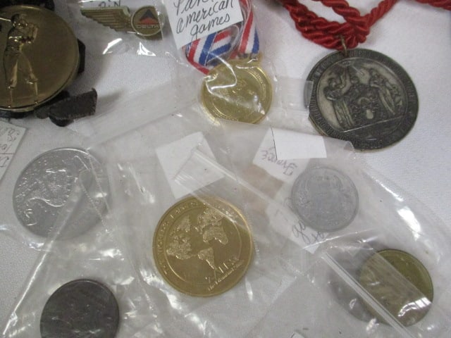 Grouping of Civil Group, Military and Sporting Pins and Medallions - 3