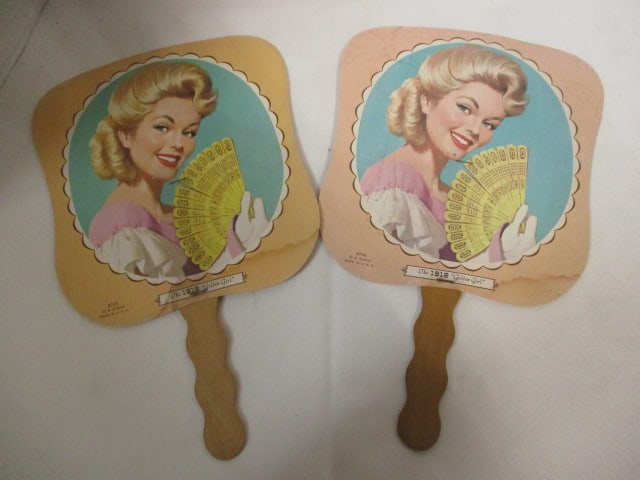 Two A. Scheer #8735 "the 1912 'Golden Girl'" Advertisement Hand Fans (1 of 9)