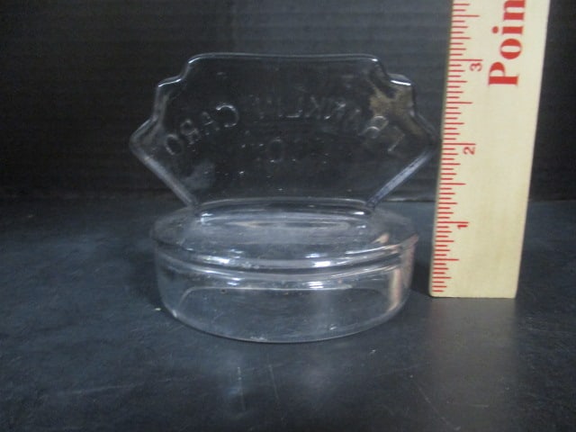Vintage Franklin Caro Co. Heavy Clear Glass Jar Lid - 4